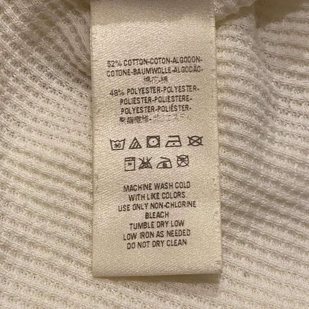 Free People waffle thermal Scoop Neck long sleeve shirt 16291 - Picture 6 of 8